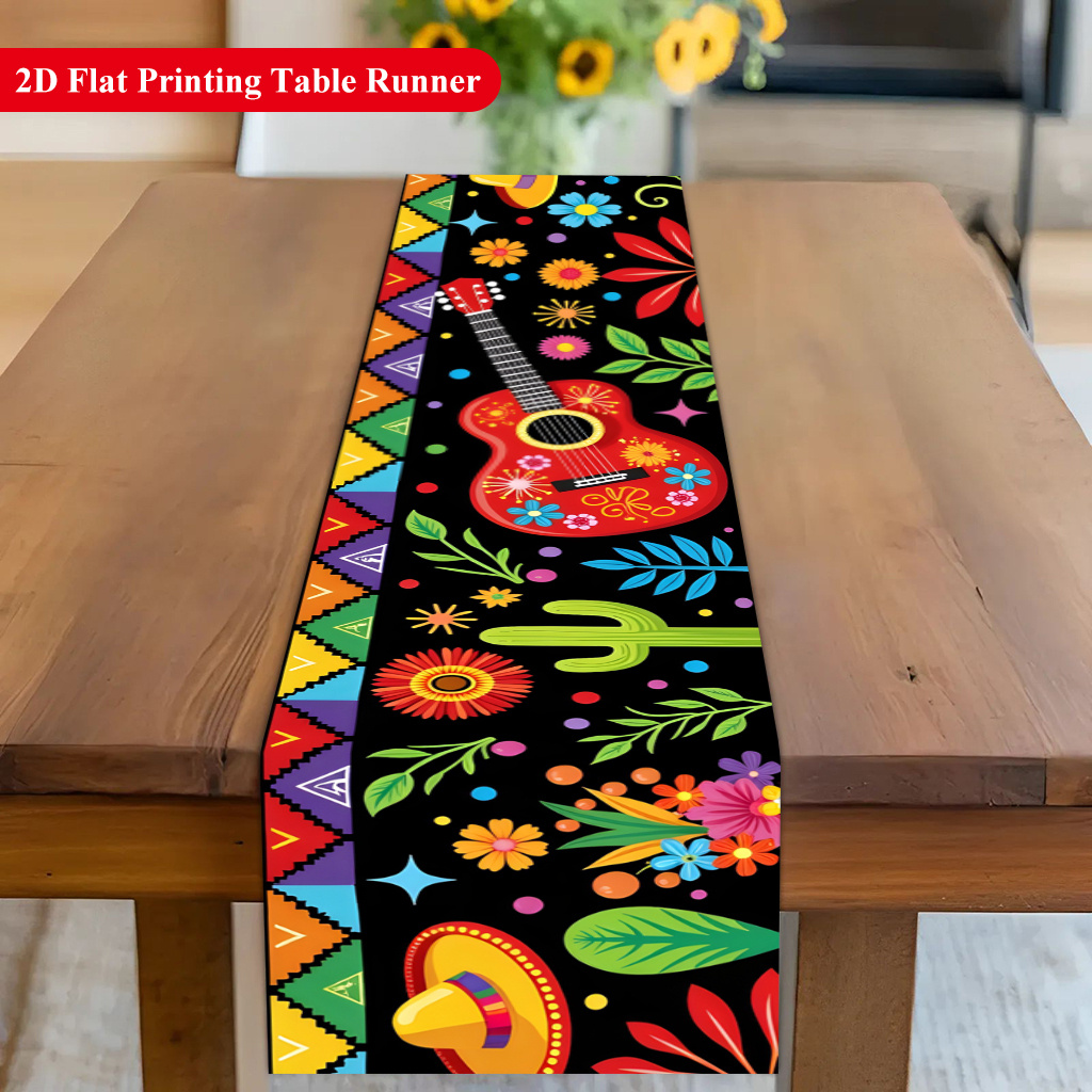Christmas Table Runner - Table Runner 1pc,wedding decor, Colorful Mexican