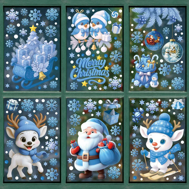 Snowflake Window Decal - DIY Christmas PVC Window Static Clings