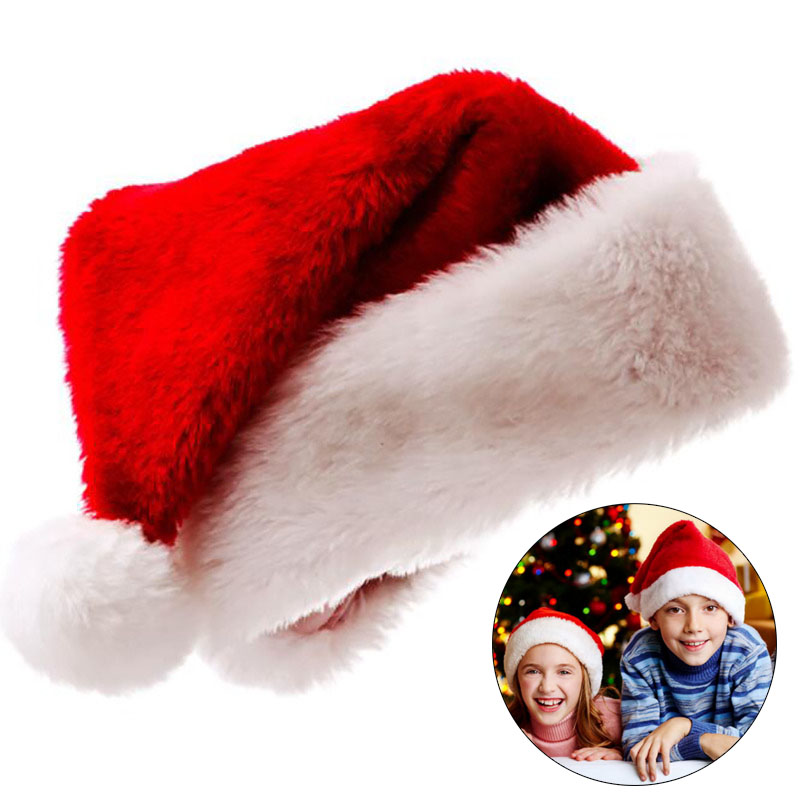 Santa Hat Plush - Plush Christmas Hat for Adult Kids