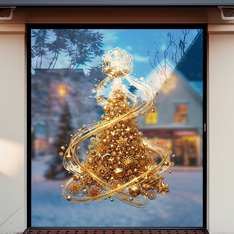 Golden Xmas Tree Window Cling  - đánh giá và giá Snowflake Window Decal