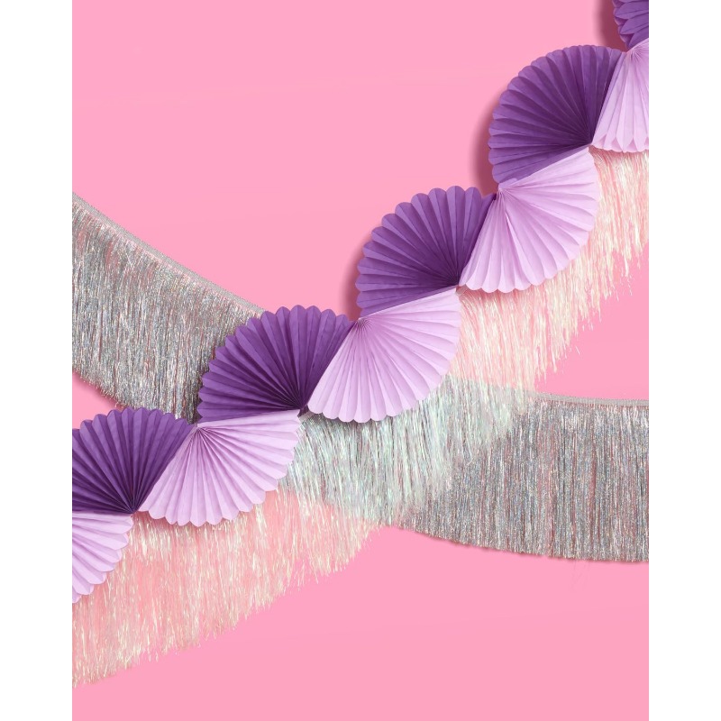 Purple Silver Party Paper 3D F - đánh giá và giá Tinsel Garland Decoration