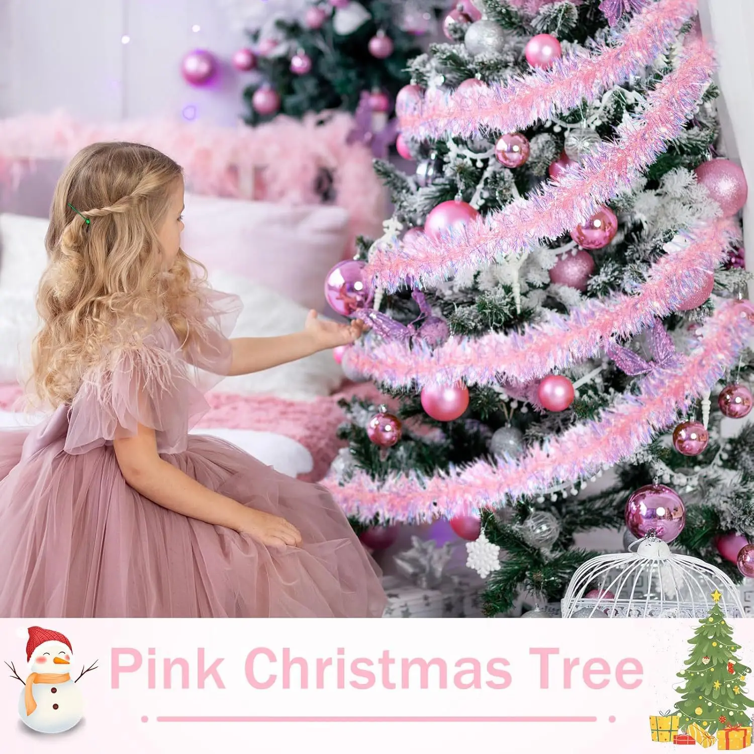 1-10PCS Pink Tinsel Garland Sh - đánh giá và giá Tinsel Garland Decoration