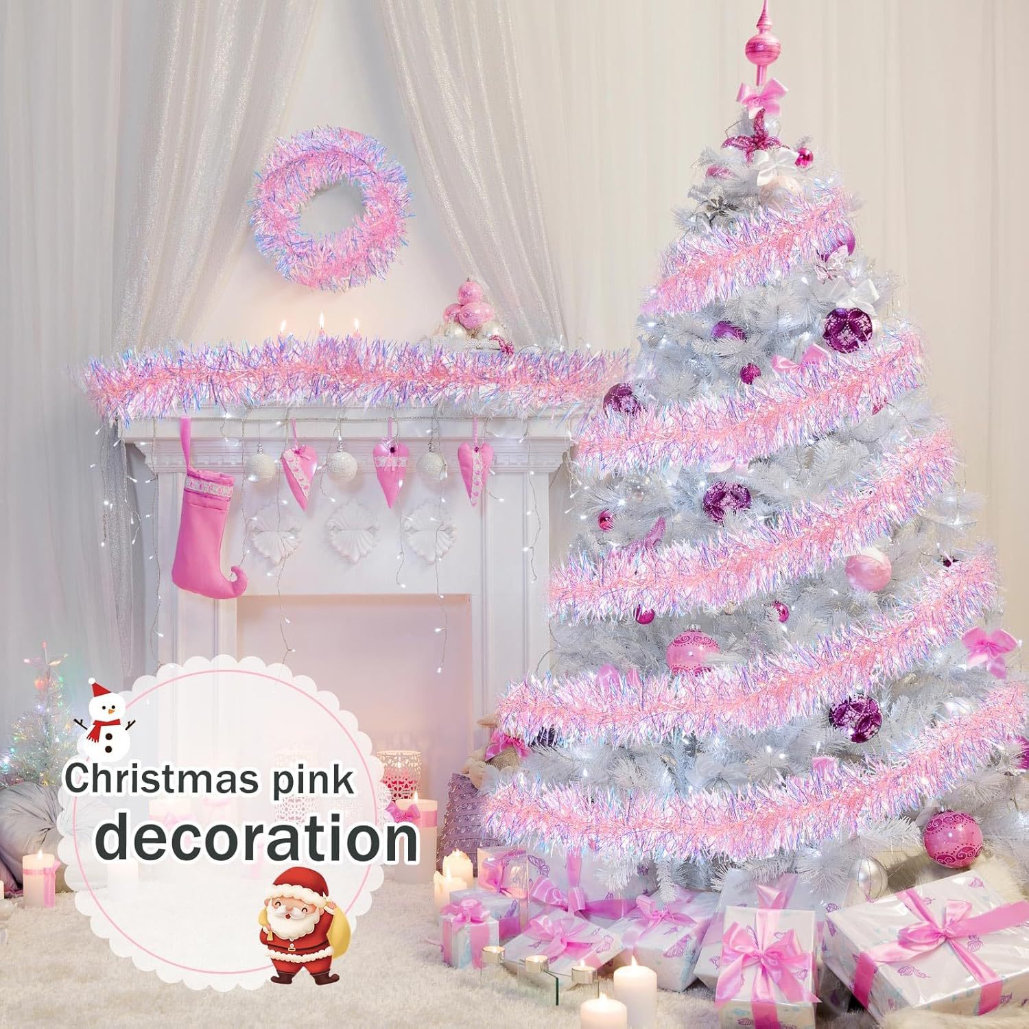 1-10PCS Pink Tinsel Garland Sh - đánh giá và giá Tinsel Garland Decoration