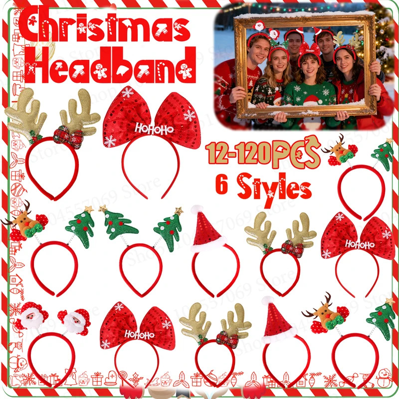 12-120Pcs Christmas Headband C - đánh giá và giá Reindeer Antlers Headband