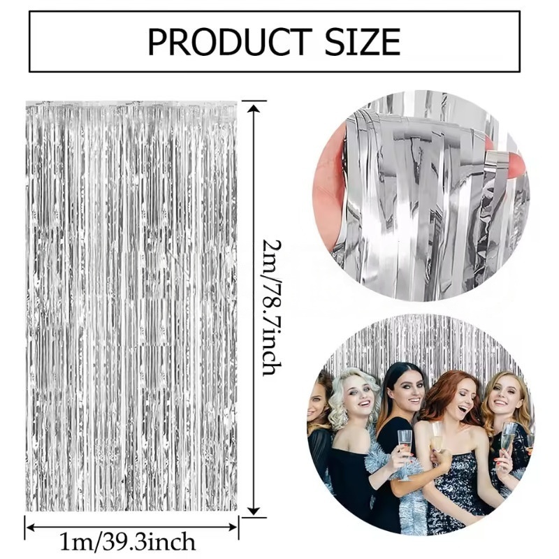 1/2/3Pack Glitter Party Backdr - đánh giá và giá Tinsel Garland Decoration