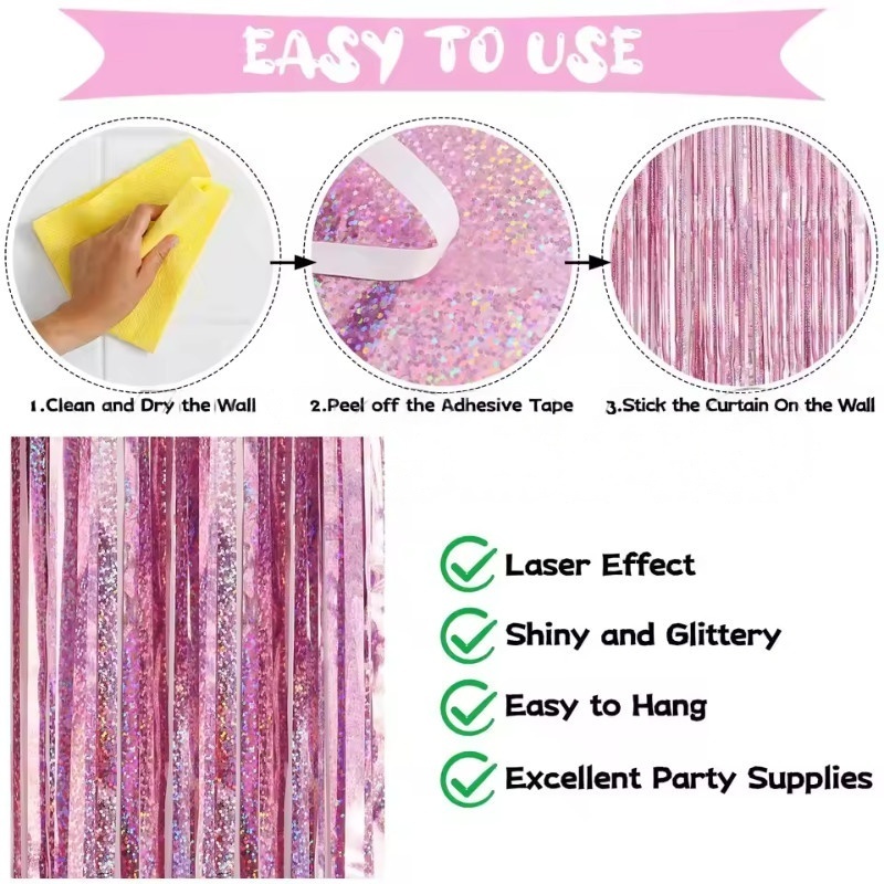 1/2/3Pack Glitter Party Backdr - đánh giá và giá Tinsel Garland Decoration