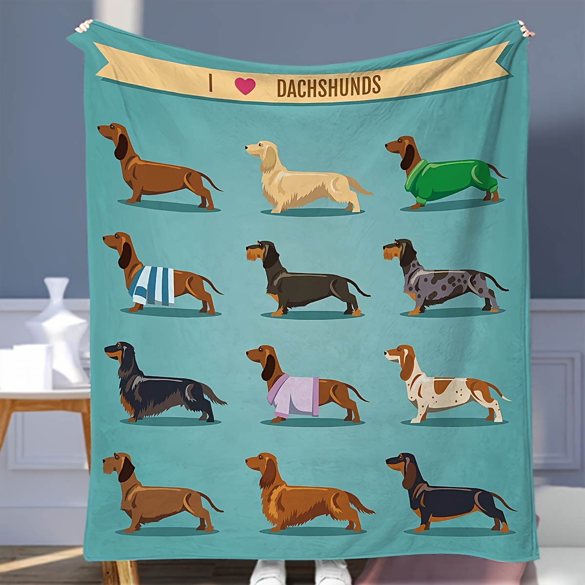 Cute Christmas Dachshund Dog B - đánh giá và giá Christmas Throw Blanket